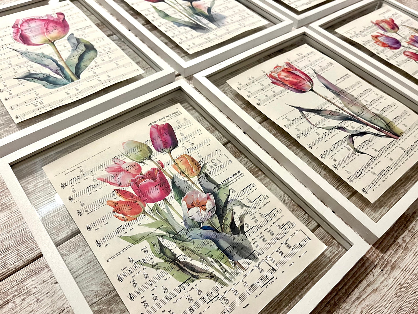 Tulip Sheet Music Prints, Set of 6