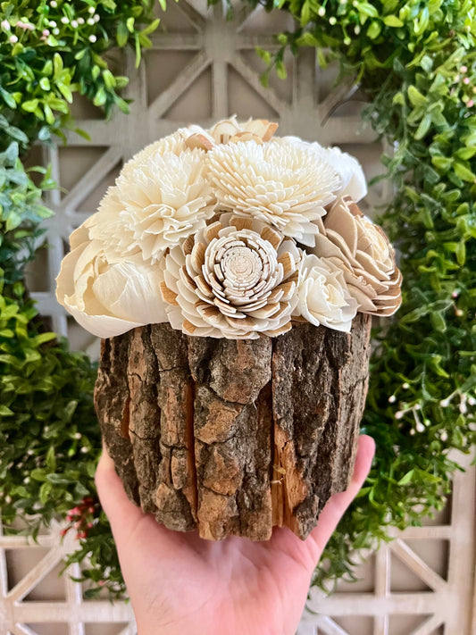 Small Rustic Wood Floral Arrangement