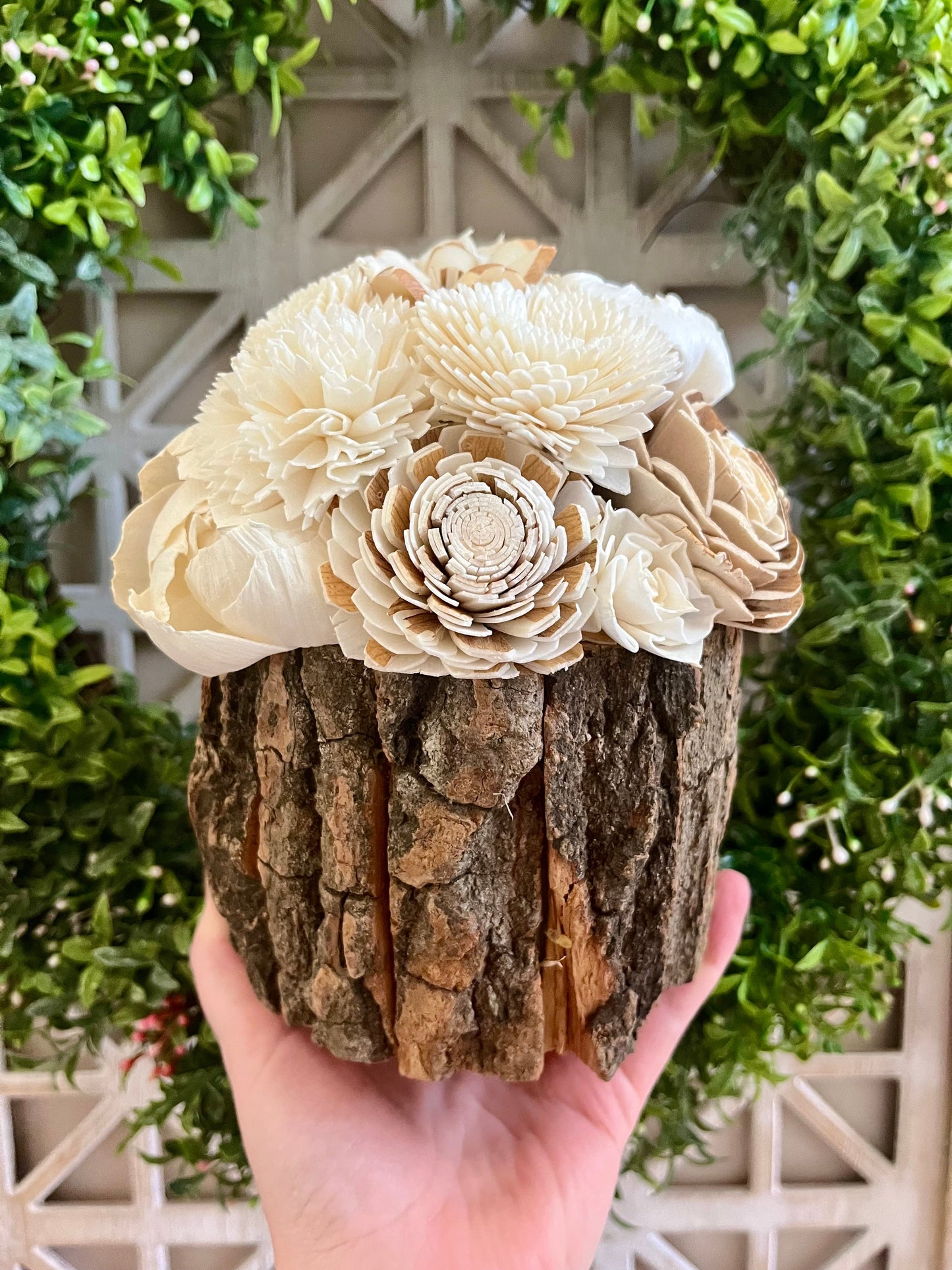 Medium Rustic Wood Floral Arrangement