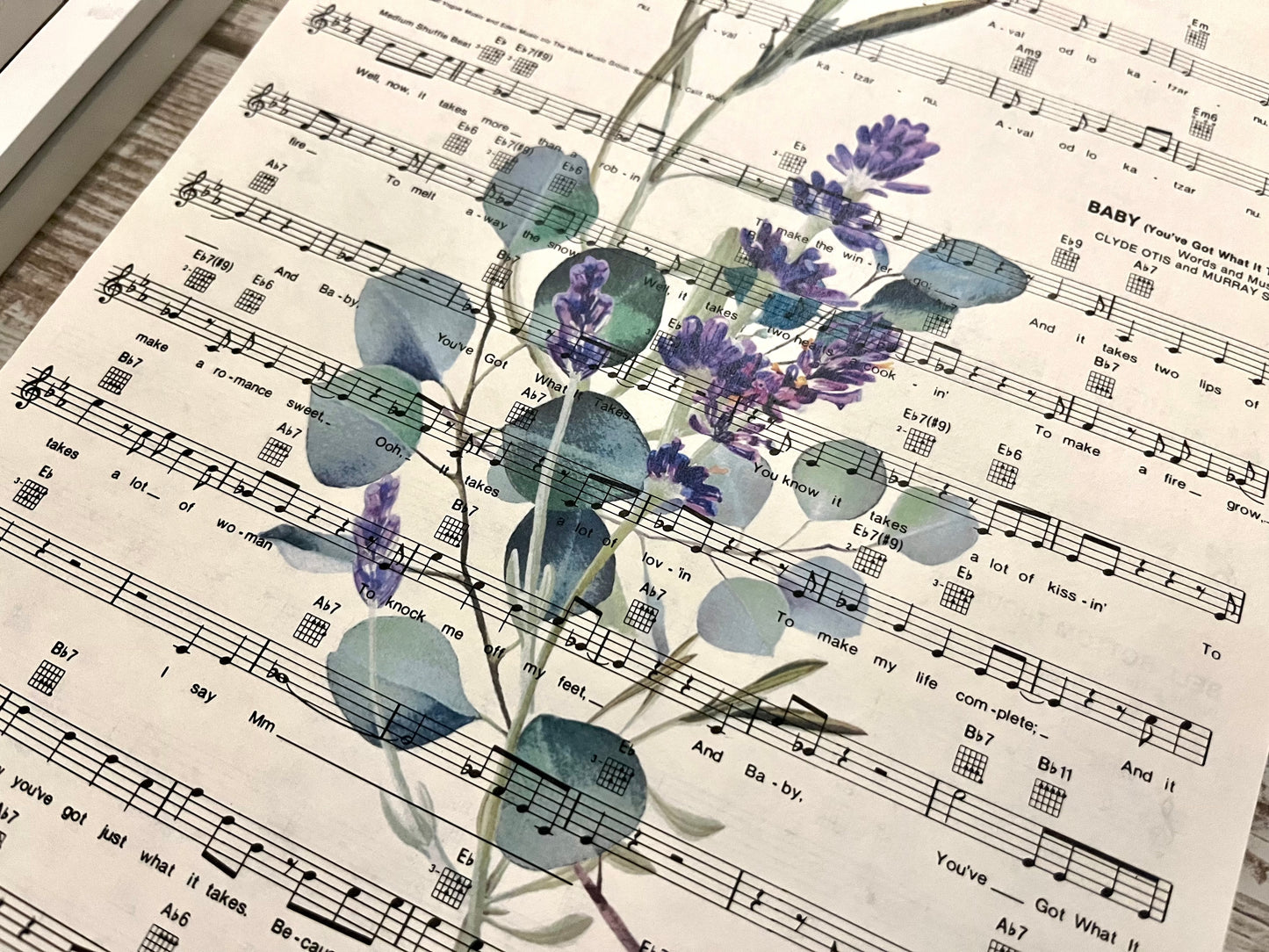 Lavender Eucalyptus Sheet Music Prints, Set of 6