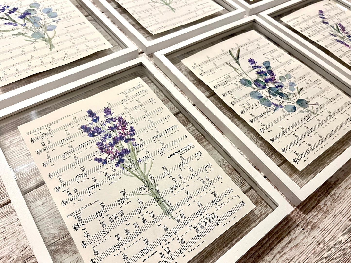 Lavender Eucalyptus Sheet Music Prints, Set of 6