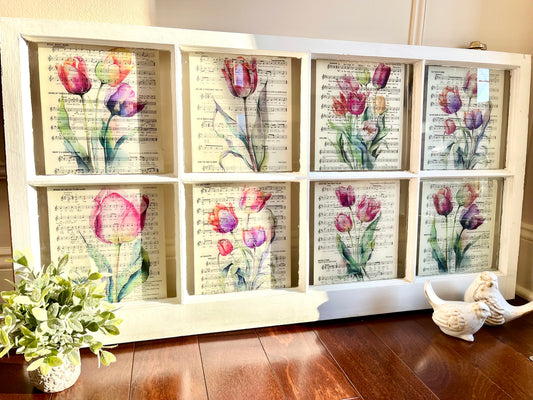 Tulip 8 Pane Vintage Window