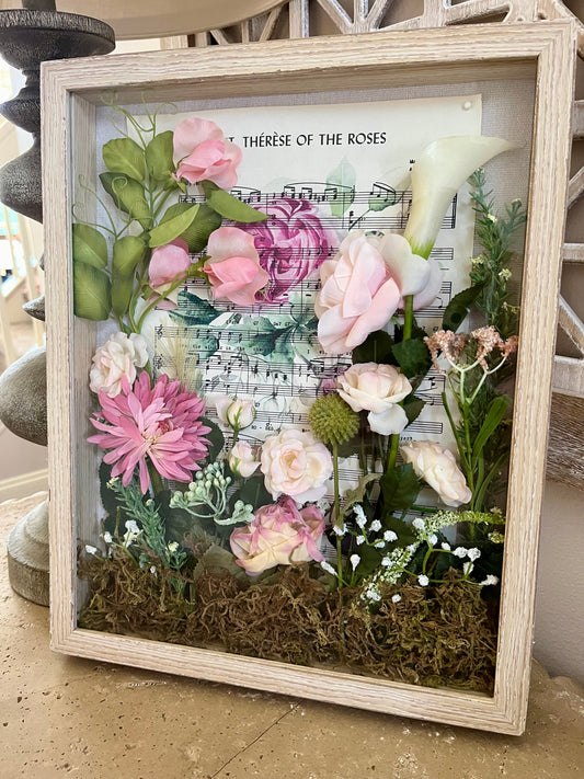 11 x 14 Pink Rose Shadow Box