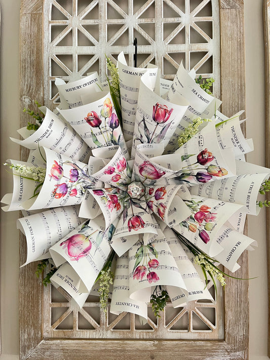 24” Tulip Sheet Music Wreath